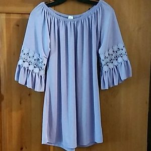 Ruffle Sleeve Tunic Top in Lavender
